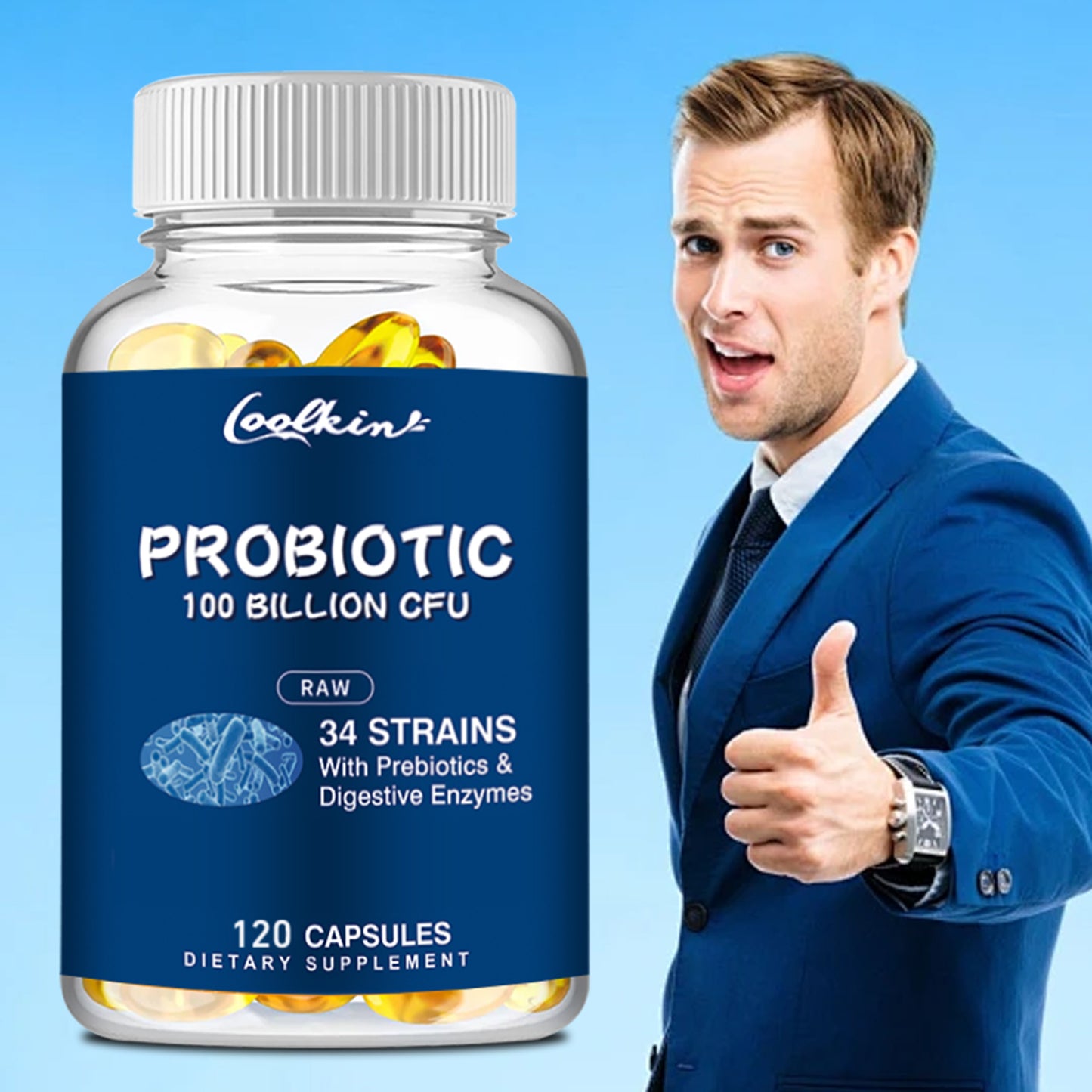 Probiotic 100 Billion CFU with Prebiotics – 120 Capsules
