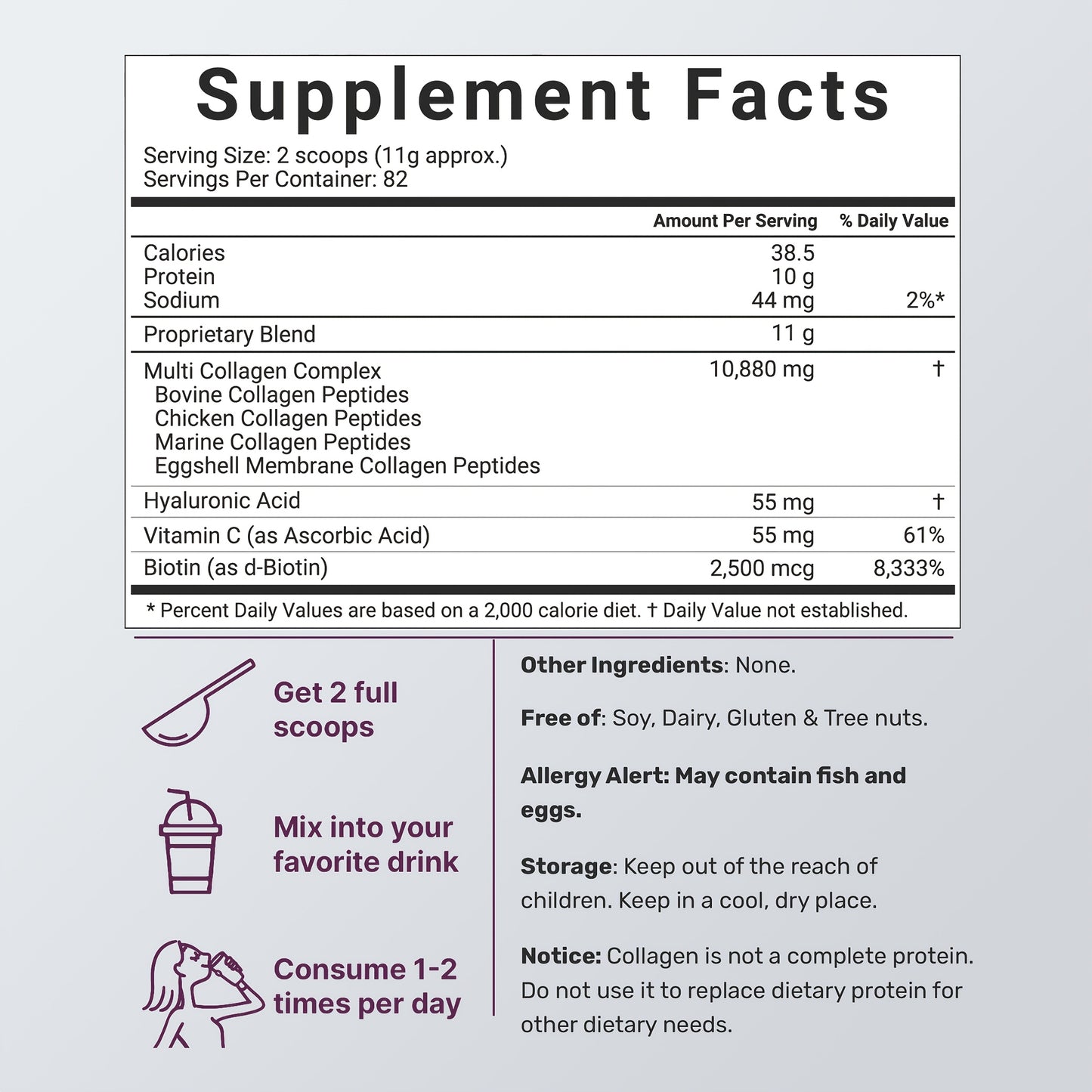 Multi-Source Collagen Peptides Powder – Unflavored, Joint & Skin Support