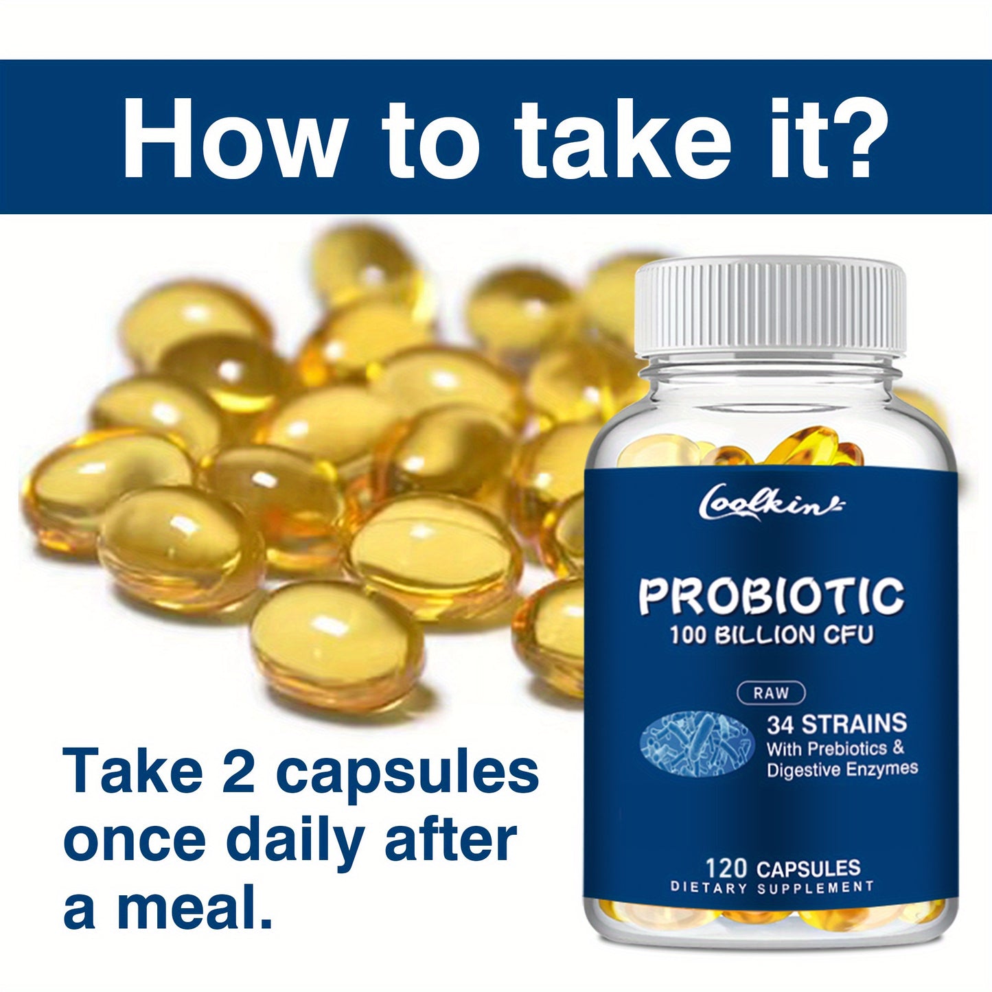 Probiotic 100 Billion CFU with Prebiotics – 120 Capsules