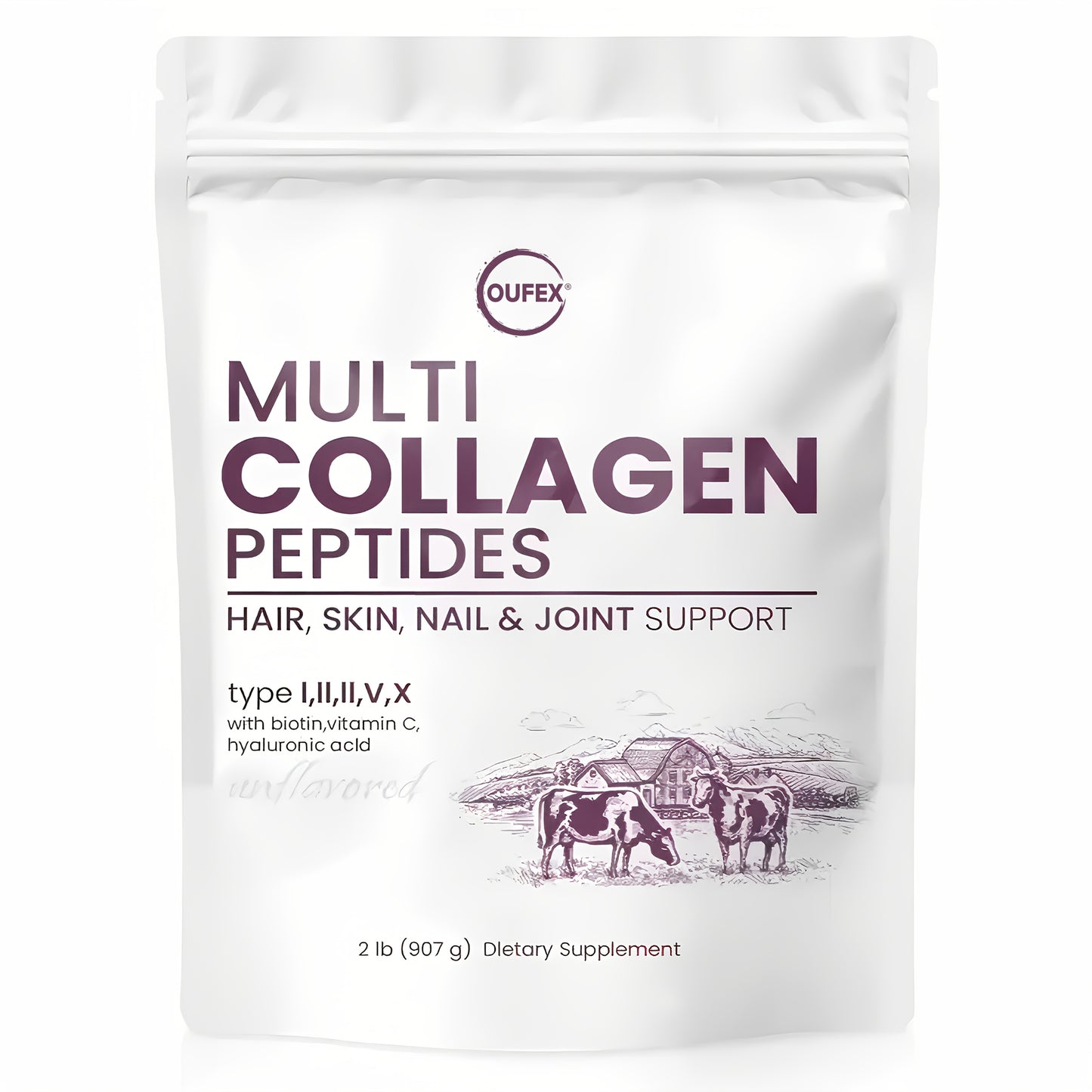 Multi-Source Collagen Peptides Powder – Unflavored, Joint & Skin Support