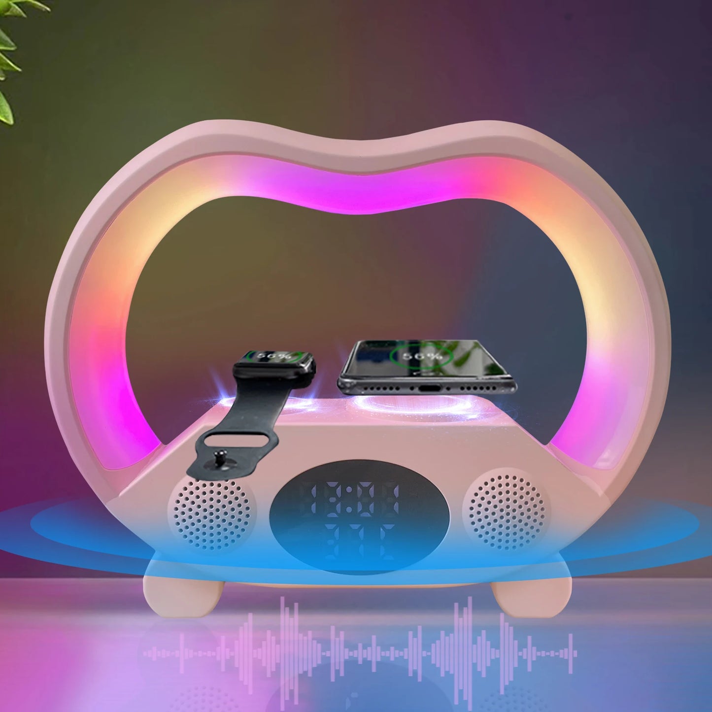 ZS932 Smart Music Speaker with Wireless Charger & RGB LED Light