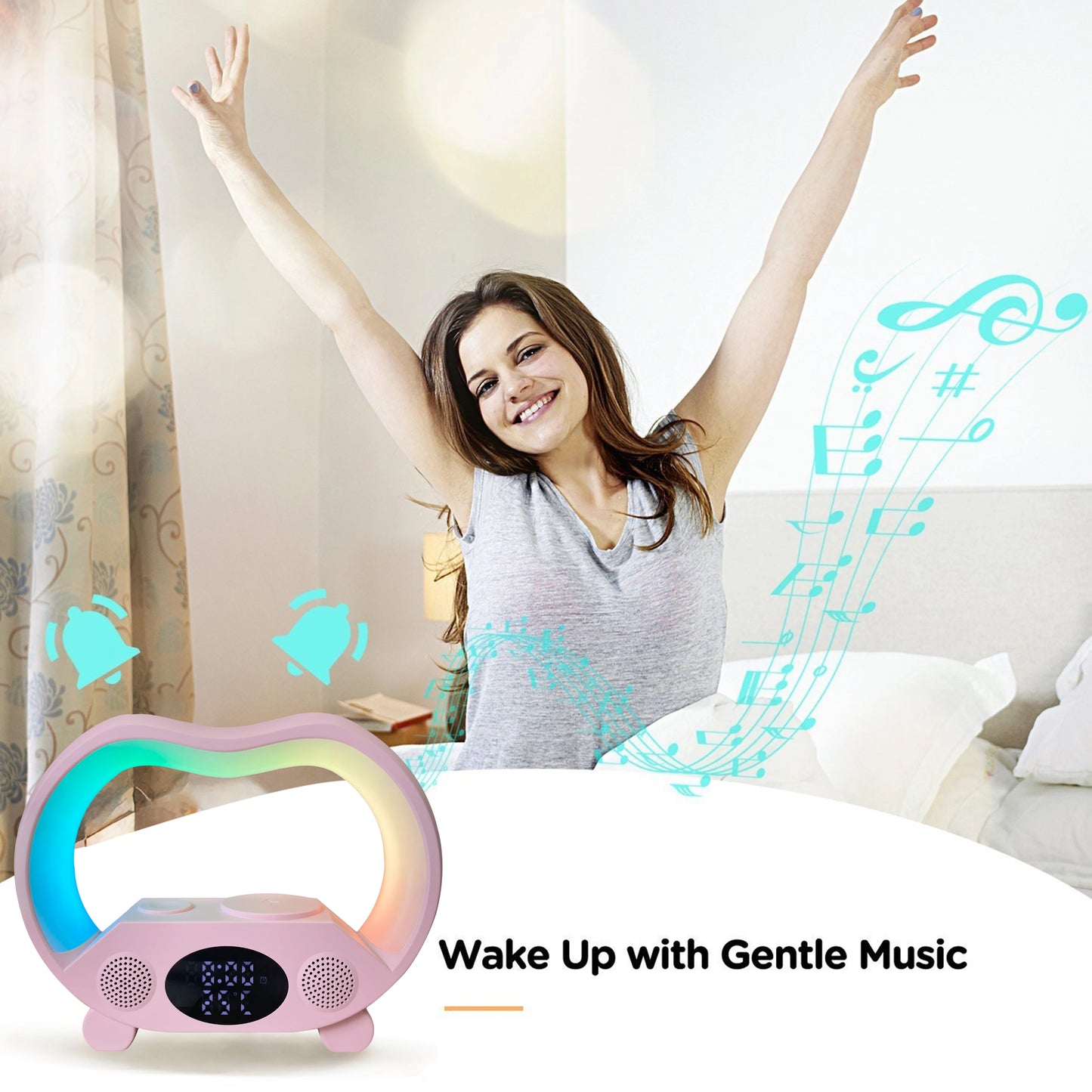 ZS932 Smart Music Speaker with Wireless Charger & RGB LED Light