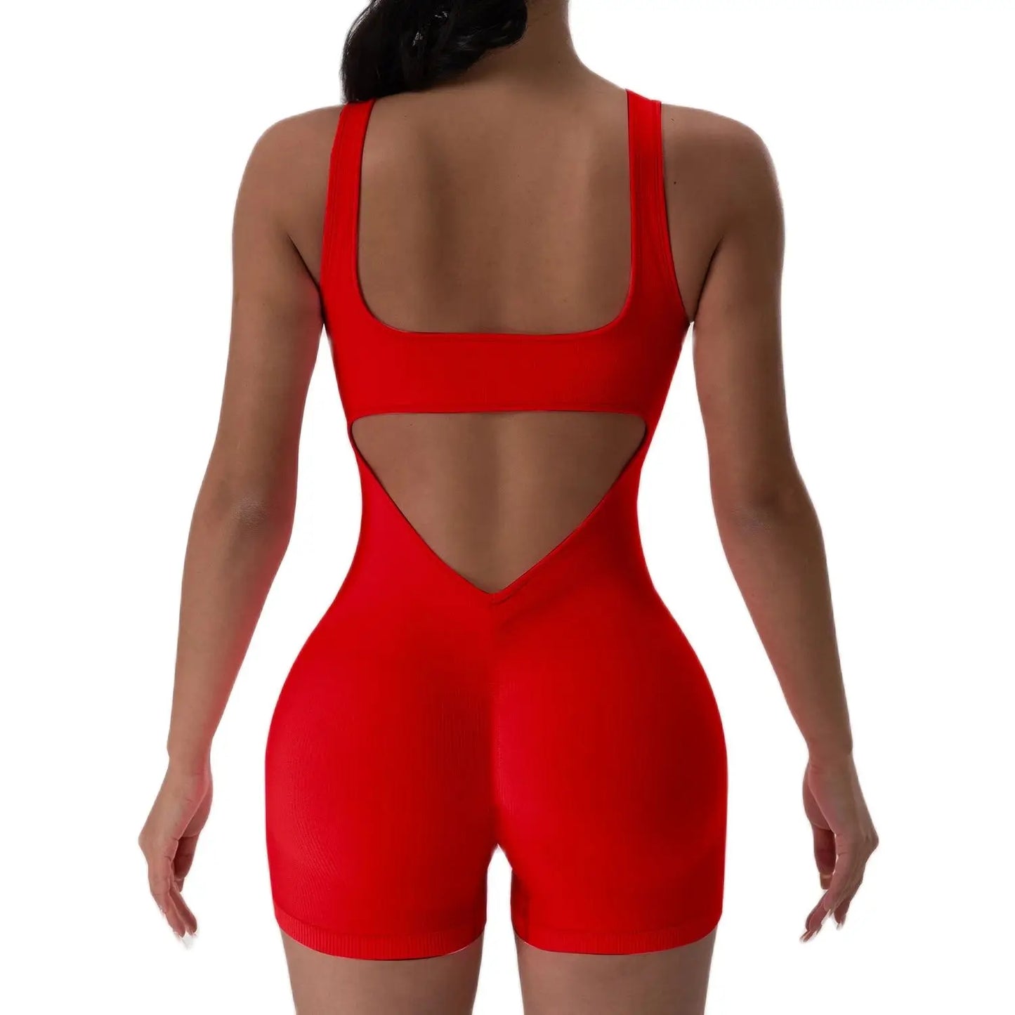 Women’s Backless U-Neck Yoga Jumpsuit – Stretchy & Seamless