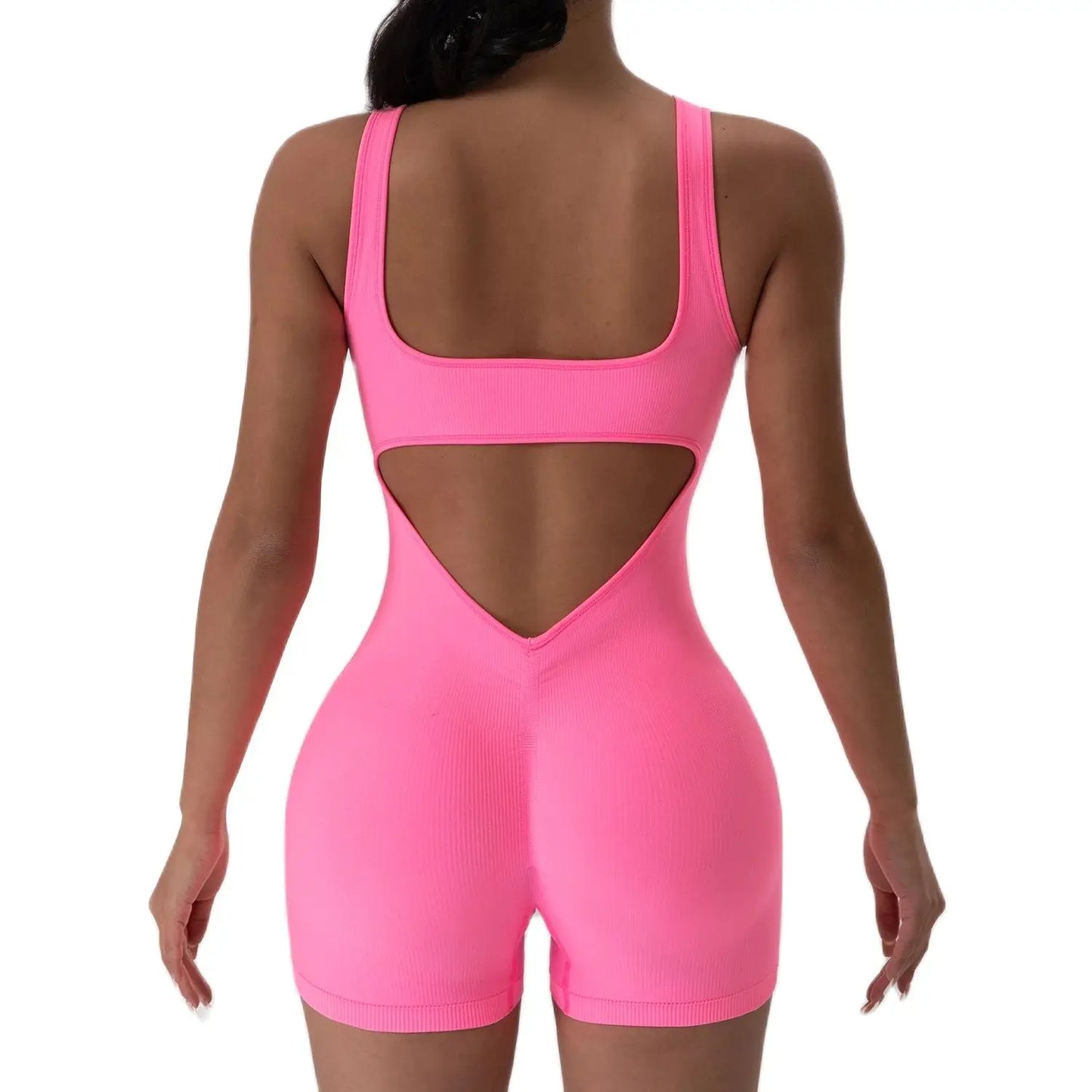 Women’s Backless U-Neck Yoga Jumpsuit – Stretchy & Seamless