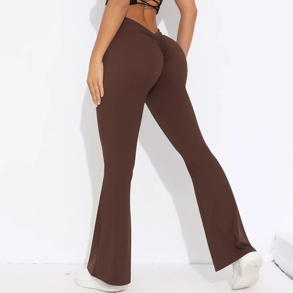 Women’s V-Back High-Waist Yoga Leggings – Hip-Lifting, Quick-Dry, Wide-Leg