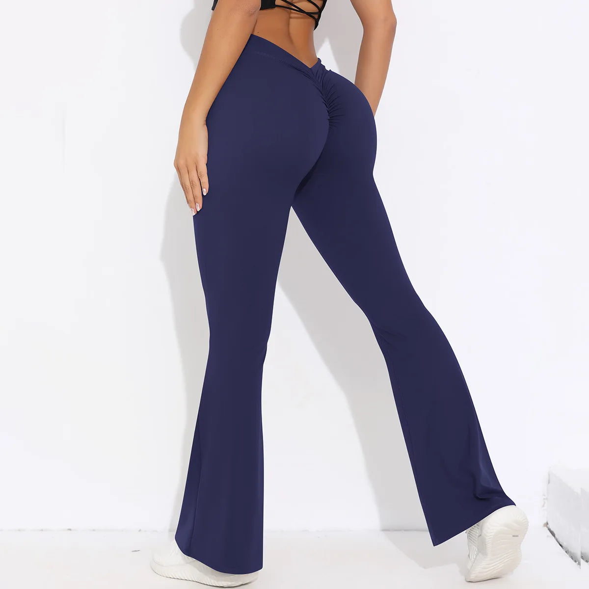 Women’s V-Back High-Waist Yoga Leggings – Hip-Lifting, Quick-Dry, Wide-Leg