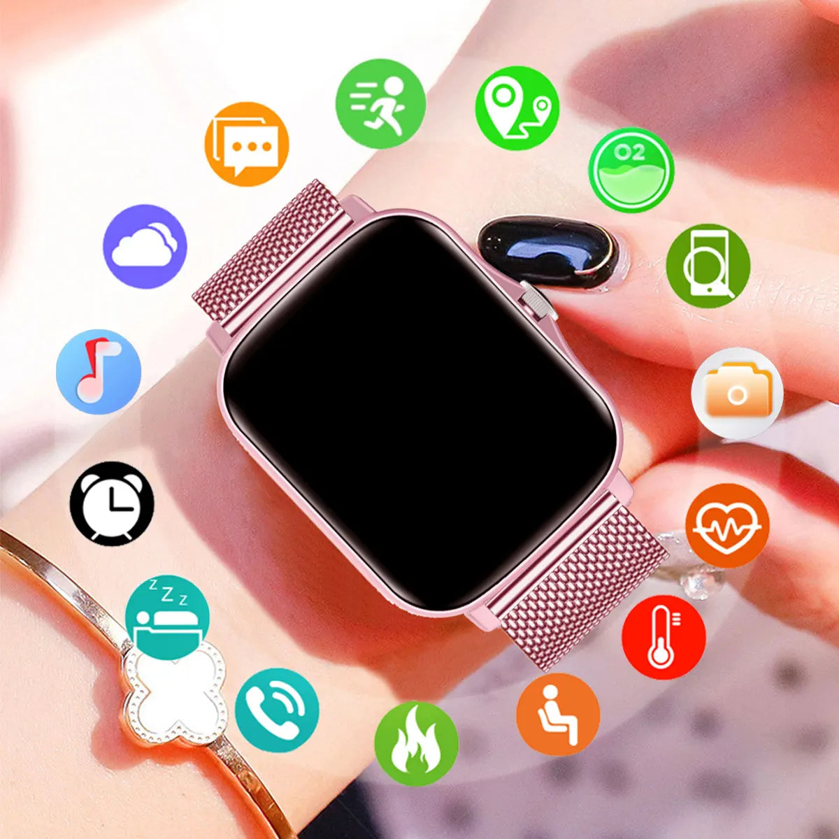 1.83" Waterproof Smart Watch – Calls, Fitness & Sleep Tracking