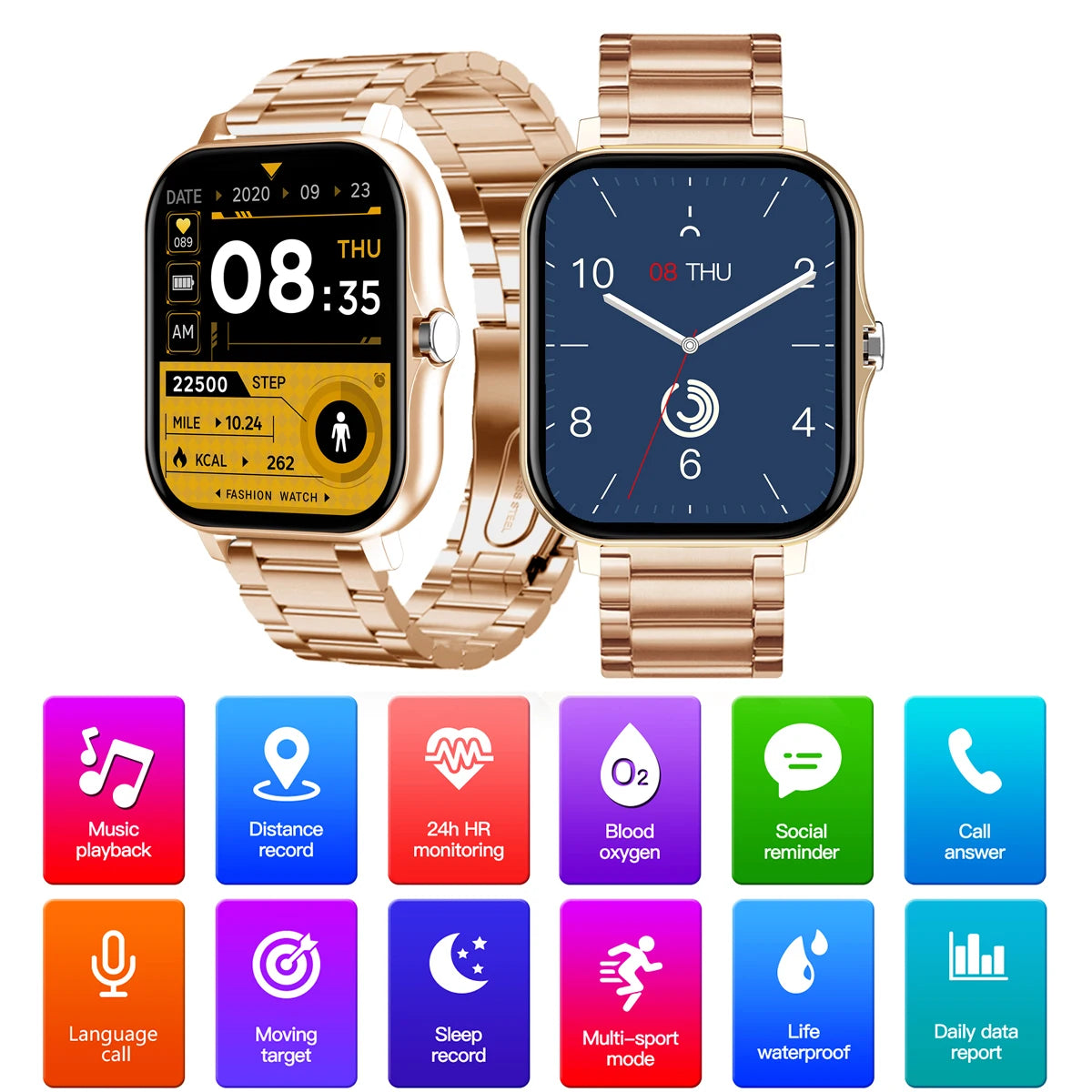 1.83" Waterproof Smart Watch – Calls, Fitness & Sleep Tracking