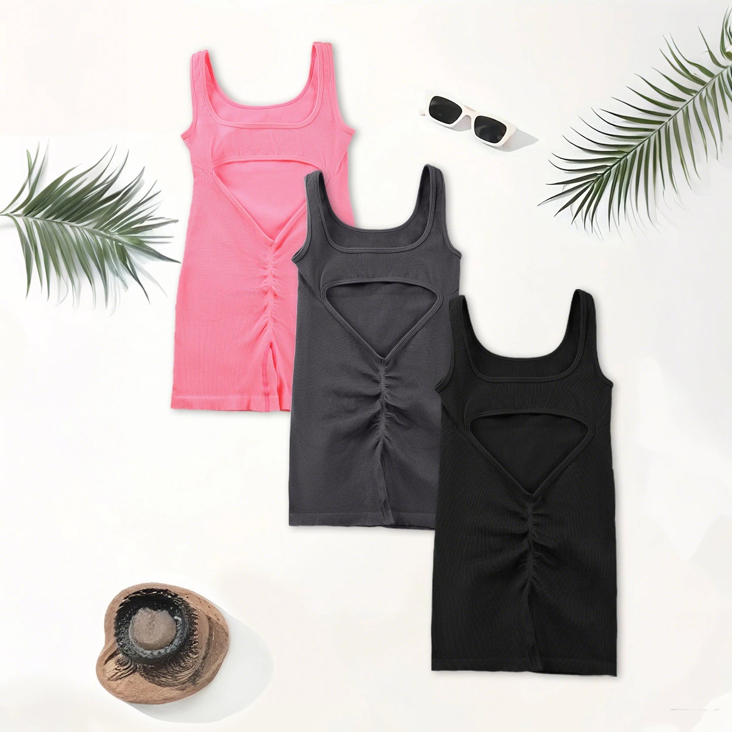 Women’s Backless U-Neck Yoga Jumpsuit – Stretchy & Seamless