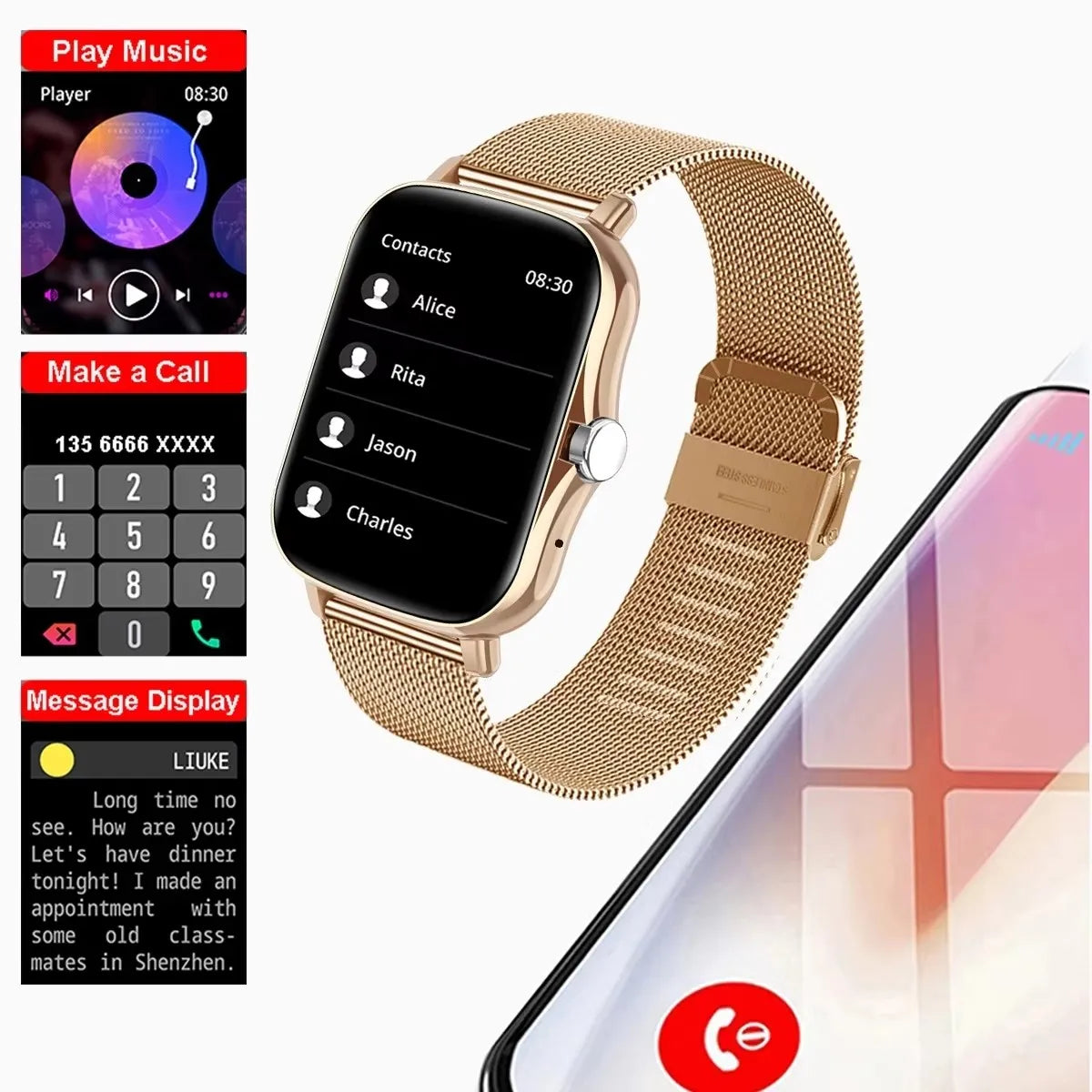 1.83" Waterproof Smart Watch – Calls, Fitness & Sleep Tracking
