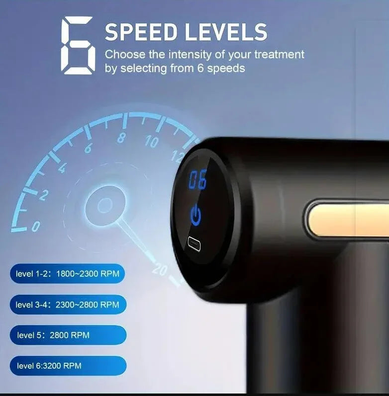 Rechargeable Massage Gun – 24W, 1200mAh, Full-Body Relaxation