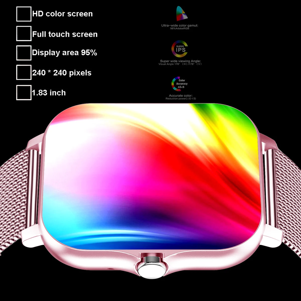 1.83" Waterproof Smart Watch – Calls, Fitness & Sleep Tracking