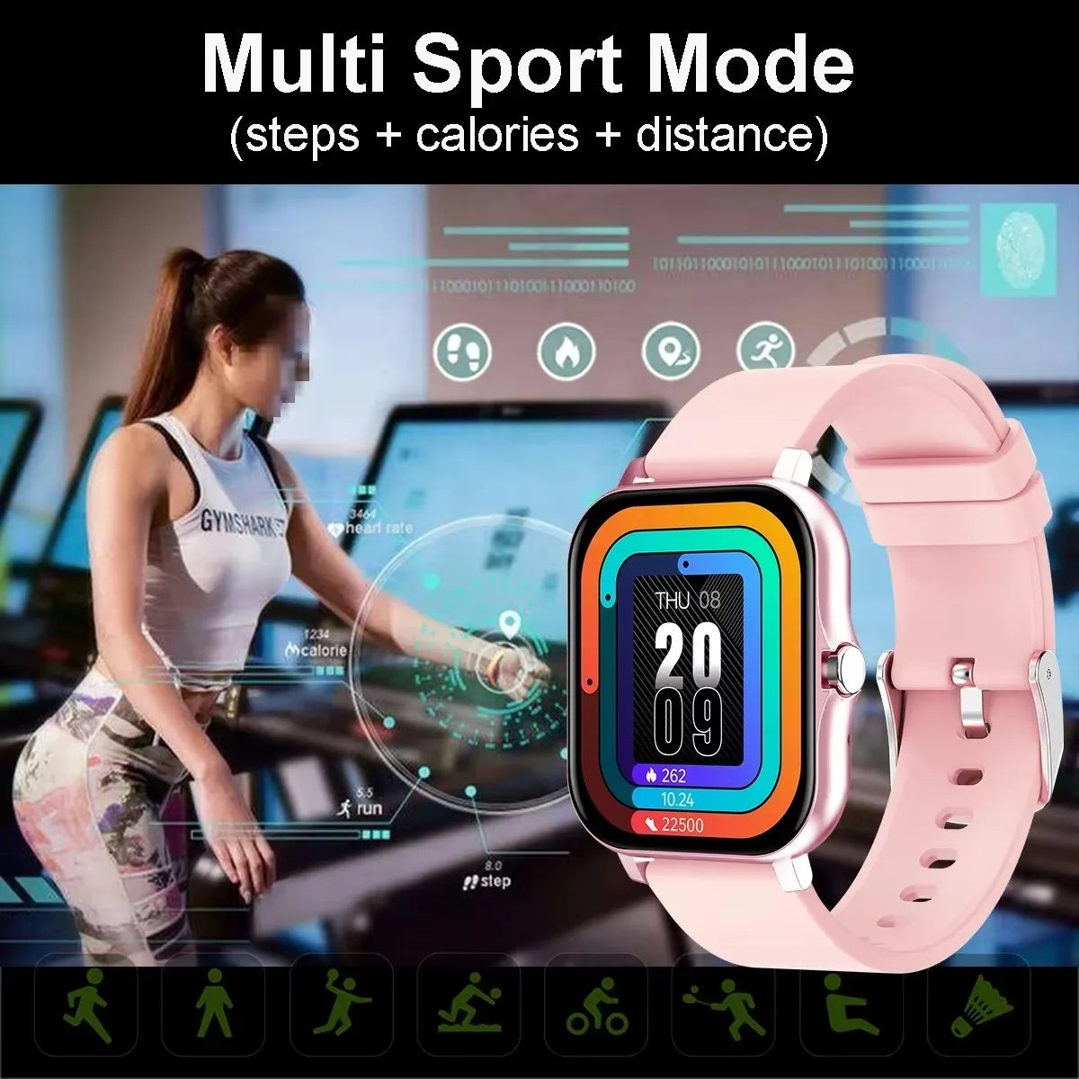 1.83" Waterproof Smart Watch – Calls, Fitness & Sleep Tracking