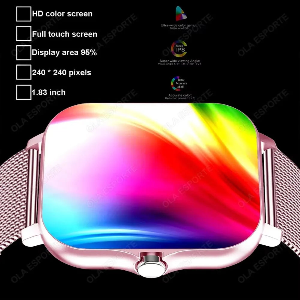 1.83" Waterproof Smart Watch – Calls, Fitness & Sleep Tracking